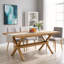 Table de salle à manger en bois et bois aggloméré avec support en bois clair pour table basse