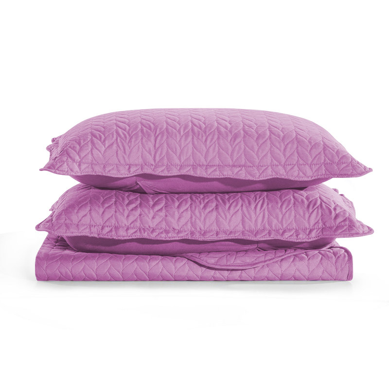 Lightweight Oversized King Bedspreads Set | Soft Microfiber | Hotel-Quality Finish, Purple