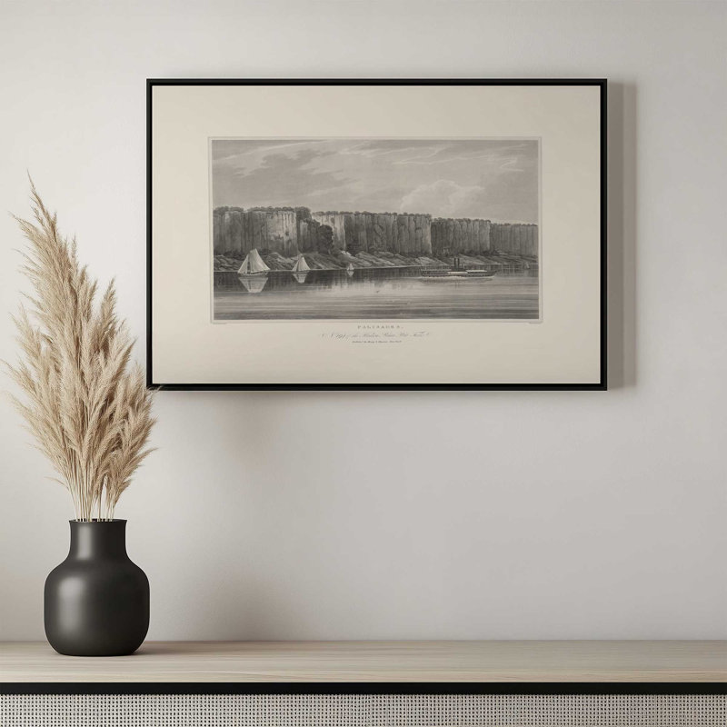 «Yonkers Palisades Hill BW» par Deny Designs, reproduction d'art, 12 x 18, Brun, Toile avec cadre