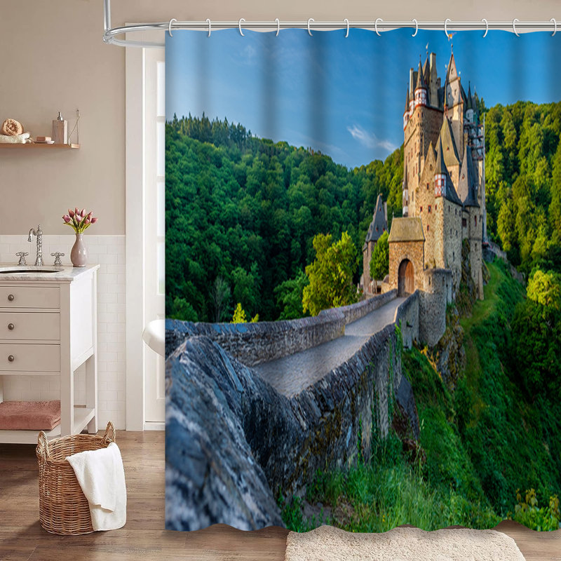 Rideau de douche à 12 crochets Castle, L 72 po x l 78 po