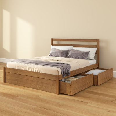 Bear Full Platform Bed with Underbed Storage Drawers and Headboard