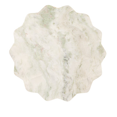 Marble Scalloped Lazy Susan with Iron Base