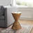 Sienna Outdoor/Indoor Modern Sculptural Handmade MgO Side Table with Hammered Texture
