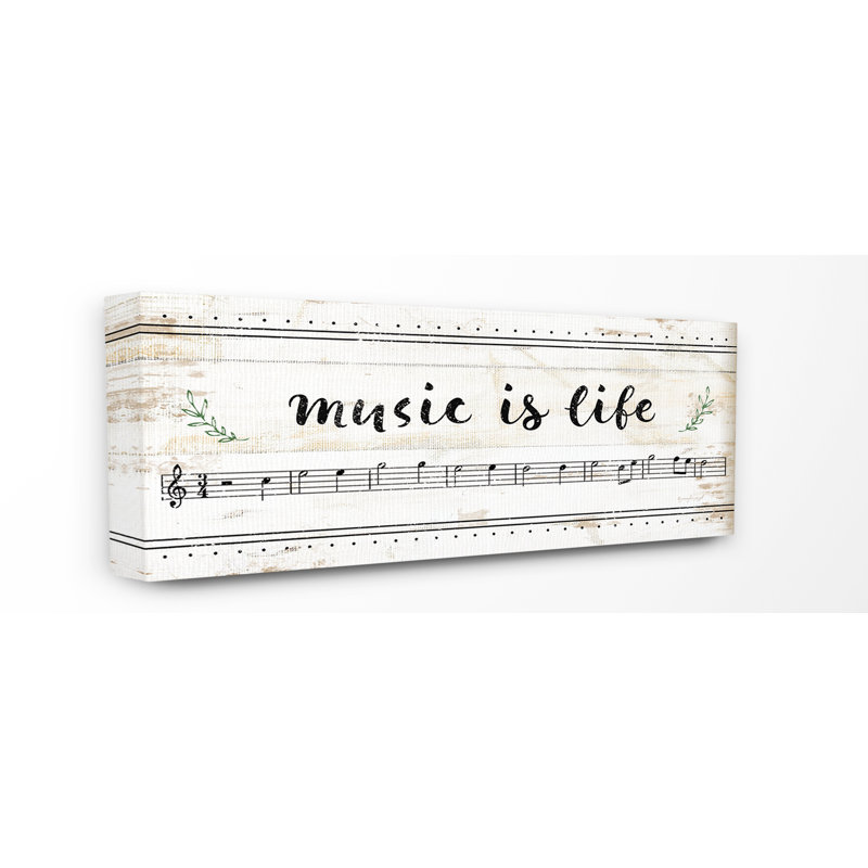 «Music Is Life Composition Paper with Notes», impression, H 13 po x l 30 po x P 1,5 po, Toile tendue