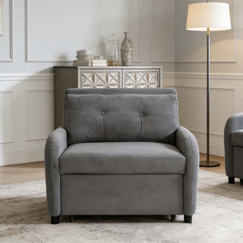 Fauteuil d'appoint pivotant, fauteuil demi-tonneau pivotant rond, fauteuil rembourré, Gris