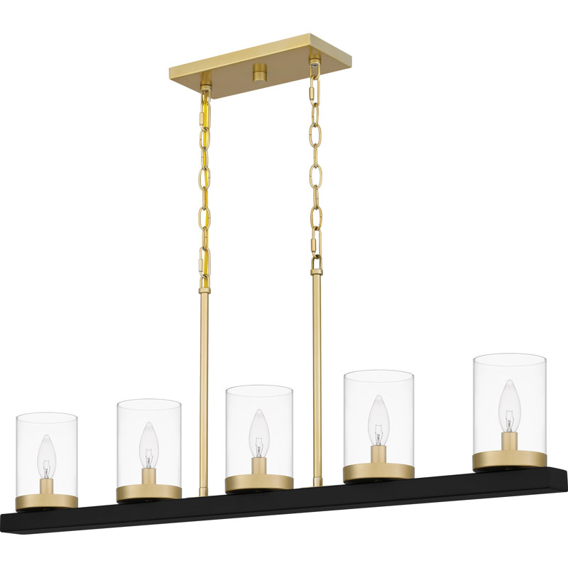 Luminaire pour îlot noir mat 5 lumières Greeley