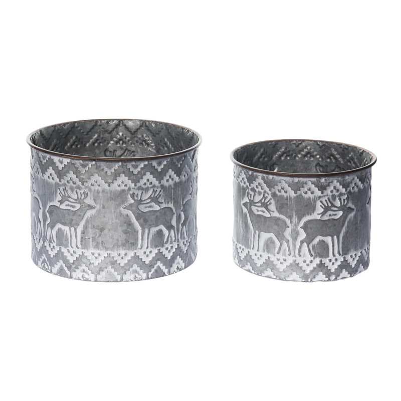 Ensemble de 2 récipients de Noël renne 8,75 po