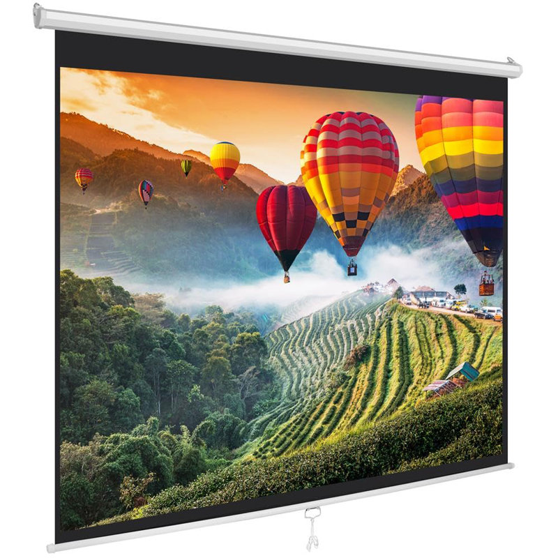 Black Manual Wall/Ceiling Mounted Projector Screen, 59.8" H x 79.9" W