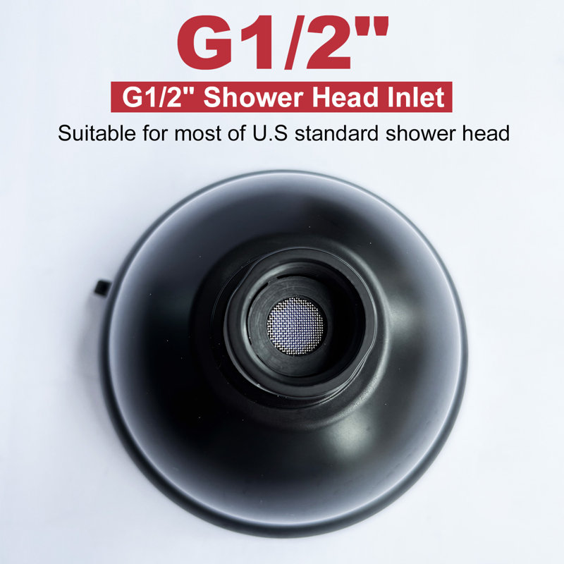 High Pressure Shower Heads 3.6 Inch 3 Settings Rain High Flow Showerhead, Matte Black