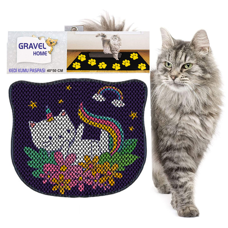 Durable Cat Litter Mat, 15.7 x 19.7 inches | 50% PVC / 50% Polyester, Machine Washable & Vacuum Friendly | Perfect for Easy Cleanup, Non-Slip Design to Keep Your Home Clean & Fresh, Ideal for Pet Owners