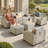 7 - Person Patio Furniture Set with Chairs, Outdoor Wicker Rattan Sectional Seating Group with Cushions, All Weather Sofa Conversation Set with Ottomans for Garden Backyard-1226673407