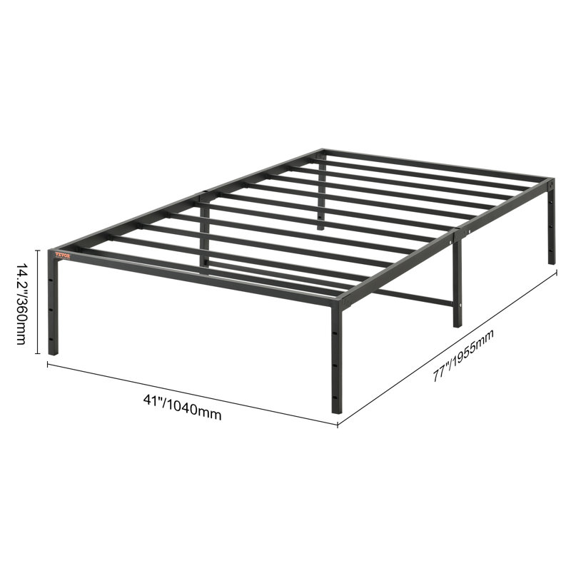 Tesfai 14'' Steel Platform Bed, Twin, 14"
