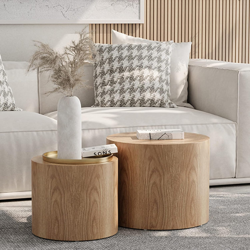 Nesting Tables, 15" H x 18.89" W x 18.89" D, Wooden Lubricious