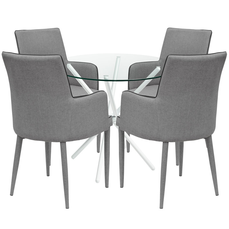 4 - Person Dining Set, Grey, Black