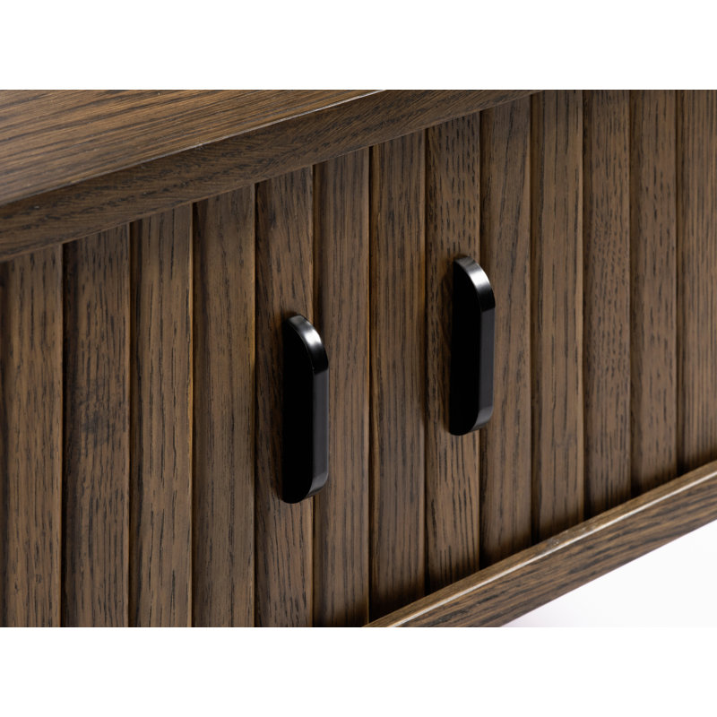 Teneasha Four Leg Coffee Table with Storage, Smoked Oak