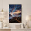 "Blue and Orange Light Trails Over Mountain Lake", art mural-858497834