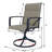  5-Piece Patio Dining Set, Taupe Foamed PVC-coated polyester Swivel Patio Chairs + 37" Square Metal Dining Table with Umbrella Hole, All-Weather Backyard Furniture-1102505660-1102505635
