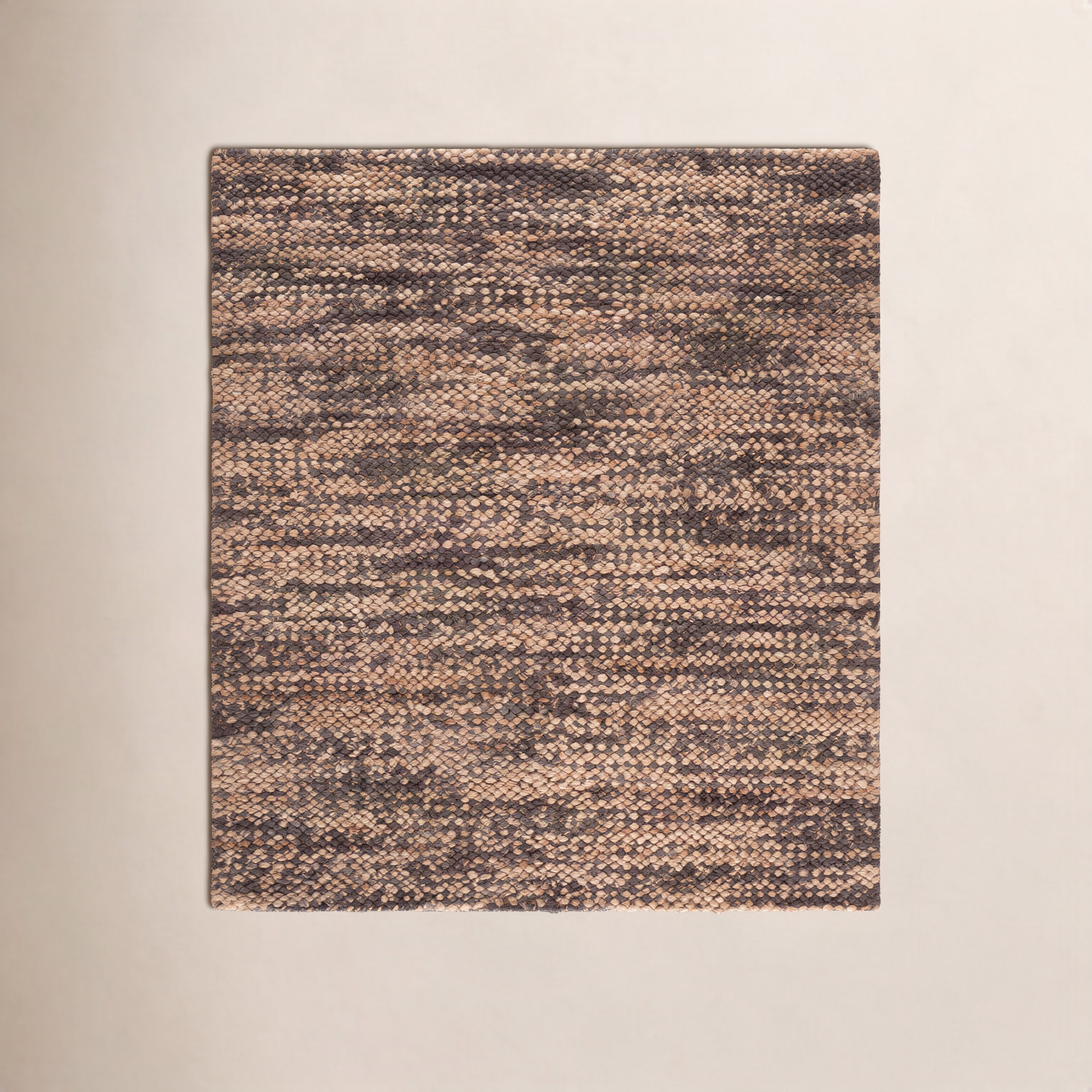 Hand-Woven Abstract Jute Rug, Square 6'