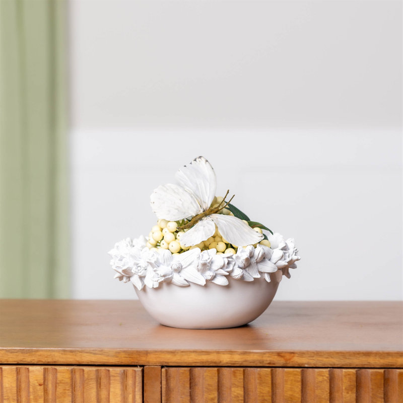 Bol décoratif floral sculpté