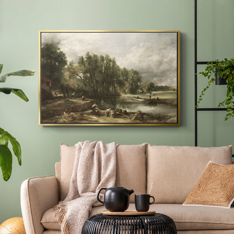 "Vintage Landscape -DXC III" sur toile, Or, H 17 po x l 25 po