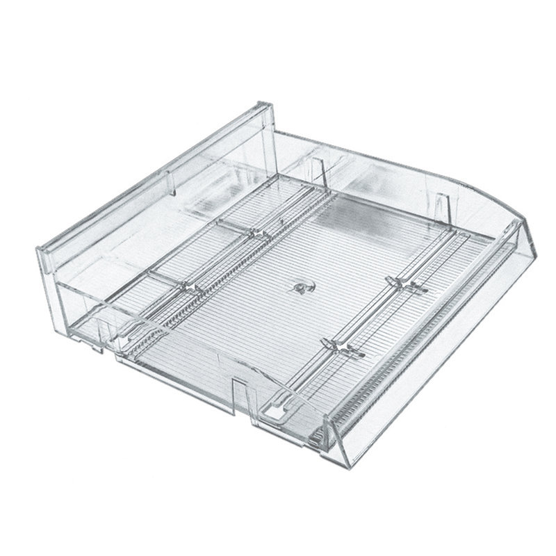 Clear Polystyrene Adjustable Divider Tray with Metal U-Hooks, 12" x 12", 2-Pack