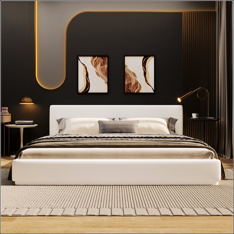 Lit rembourré doux et confortable, Grand lit