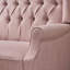 Fauteuil inclinable à oreilles surdimensionné luxueux en tissu capitonné à finition rose pour le salon-580164620