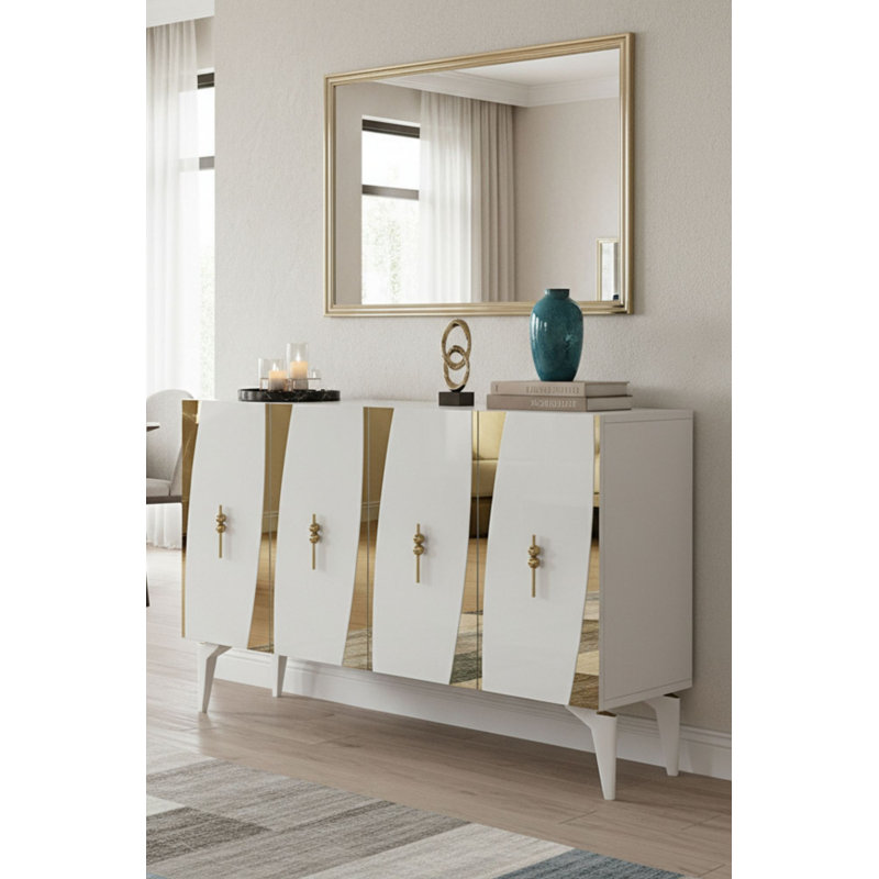 Console, Blanc / Doré