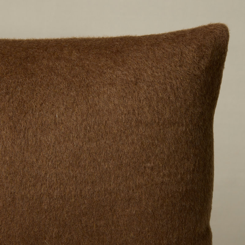 Dixon Mohair Lumbar Pillow, 12" H x 18" W, Brown