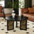 31.5" Black Solid Wood Round Coffee Table