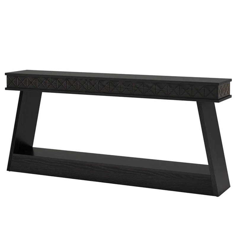 Durable MDF Entryway Table With Two-Tier Storage, Perfect For Modern And Rustic Home Decor, Black