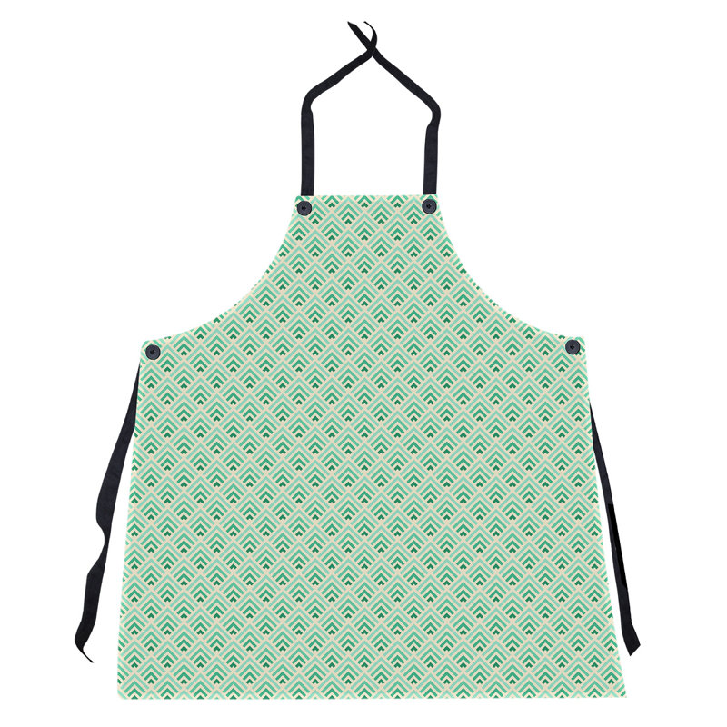 Tablier de motif géométrique classique, Jaune / vert