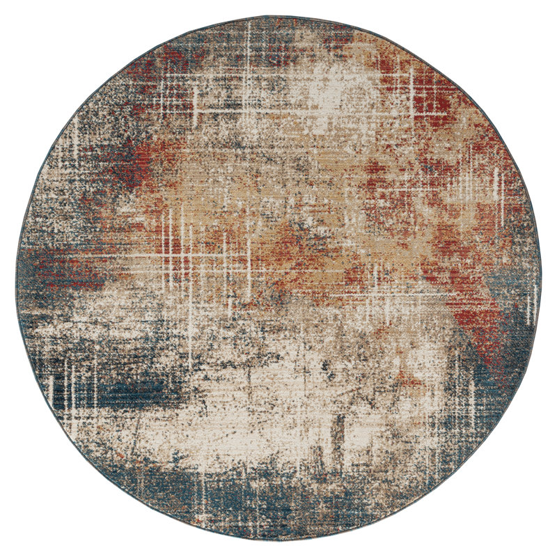 Desert Abstract Area Rug, Round 6'