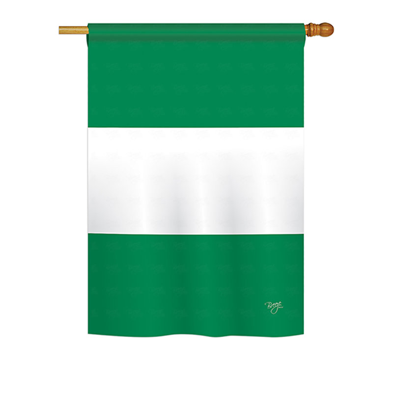 Drapeau pour maison 2 côtés en polyester nigeria, H 18,5 po x l 13 po