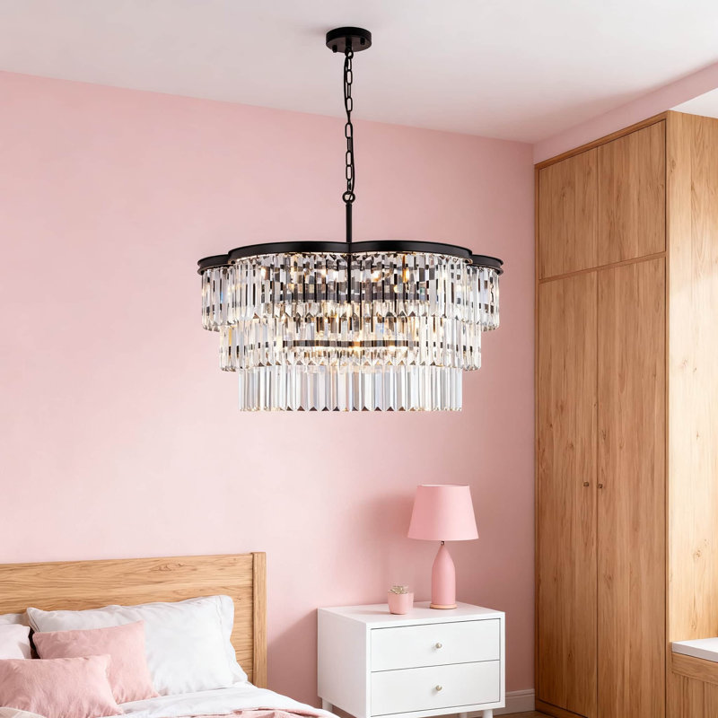 Luminaire de style lustre en cristal 12 lumières Modern Modern Farmhouse