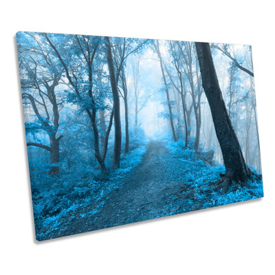 Blue Forest Landscape - Wrapped Canvas Print
