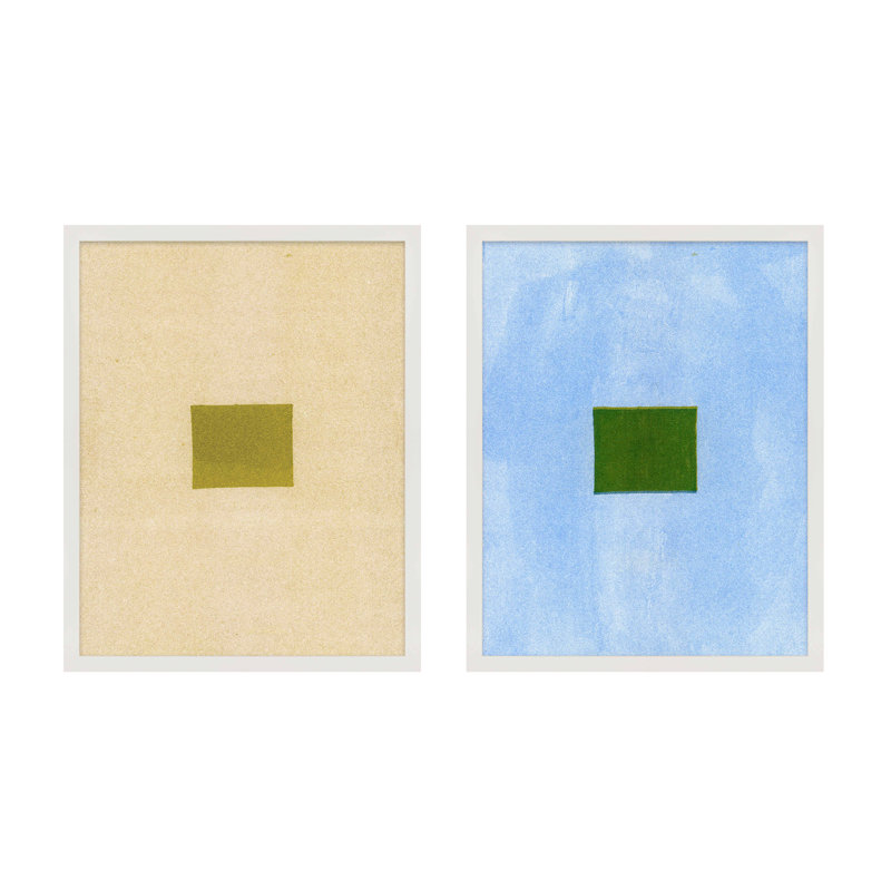 «Husk & Brine», ensemble de 2 par Mo Neuharth - Art mural encadré, 38" H x 30" W, Framed Print without Mat, White