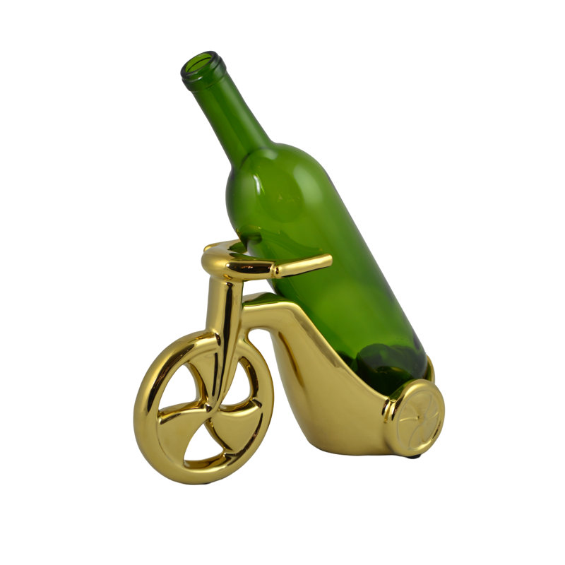 Porte-bouteilles tricycle 10 po, Doré