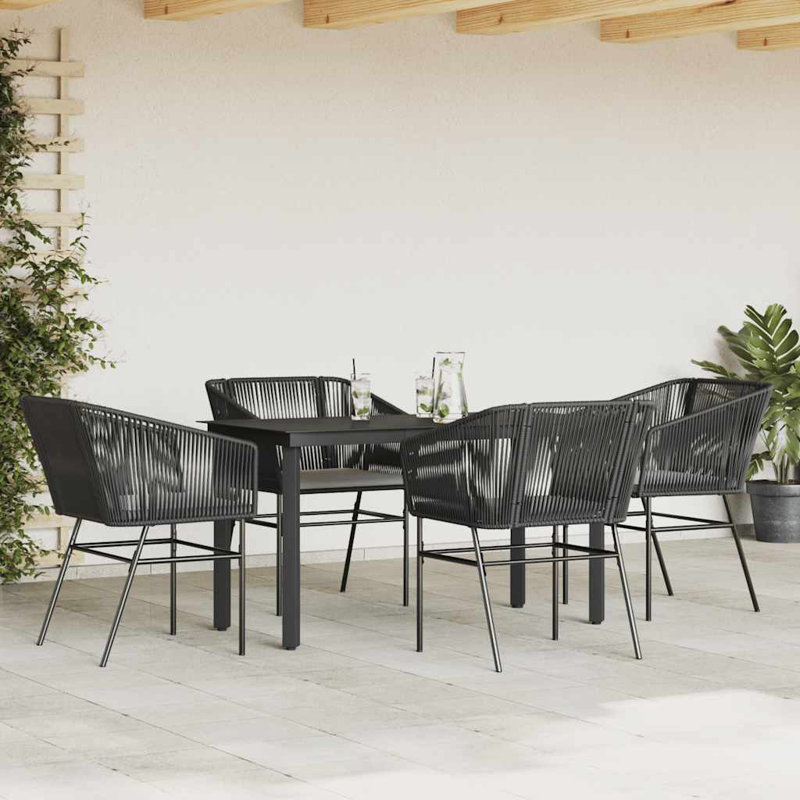 Ensemble repas d'extérieur noir et gris foncé