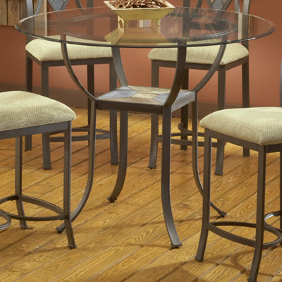 Diamond Round Metal Base Dining Table