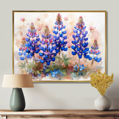 Bleu, rose, fleurs sauvages, Blue Bonnets Dreams II - Blue Bonnets, art mural