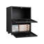 Rangement pour armoire de bureau en métal noir: support à 2 portes avec 4 roulettes, cloison réglable, apparence élégante, pour les zones d'impression