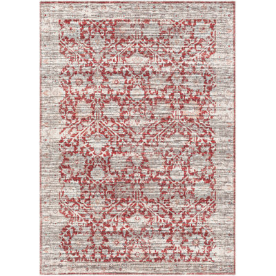 Nina Red Machine Washable Area Rug