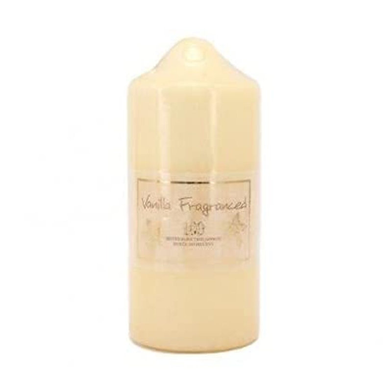 Vanilla Scented Pillar Candle, 16cm H x 7cm W x 7cm D