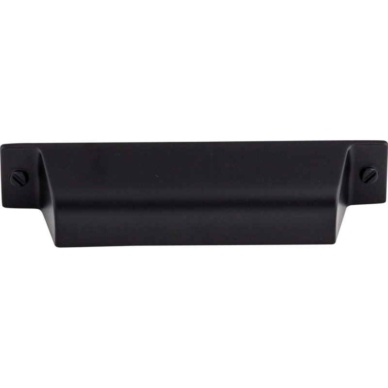 Channing 5" Center to Center Cup/Bin pull, Flat Black, 3 3/4" Center to Center