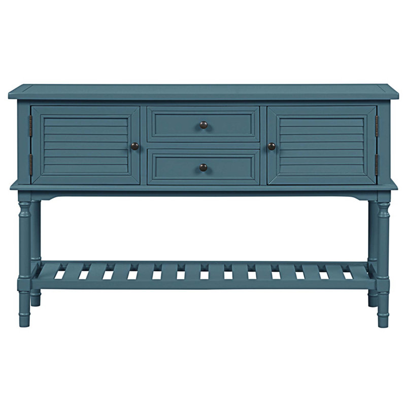 Console moderne avec 2 tiroirs, 2 armoires et 1 tablette, Marine, 29.74"H x 47.26"W x 12.87"D