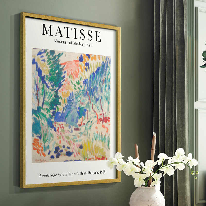 Matisse CL XXVI, reproduction encadrée - bois massif, H 14 po x l 11 po, Or