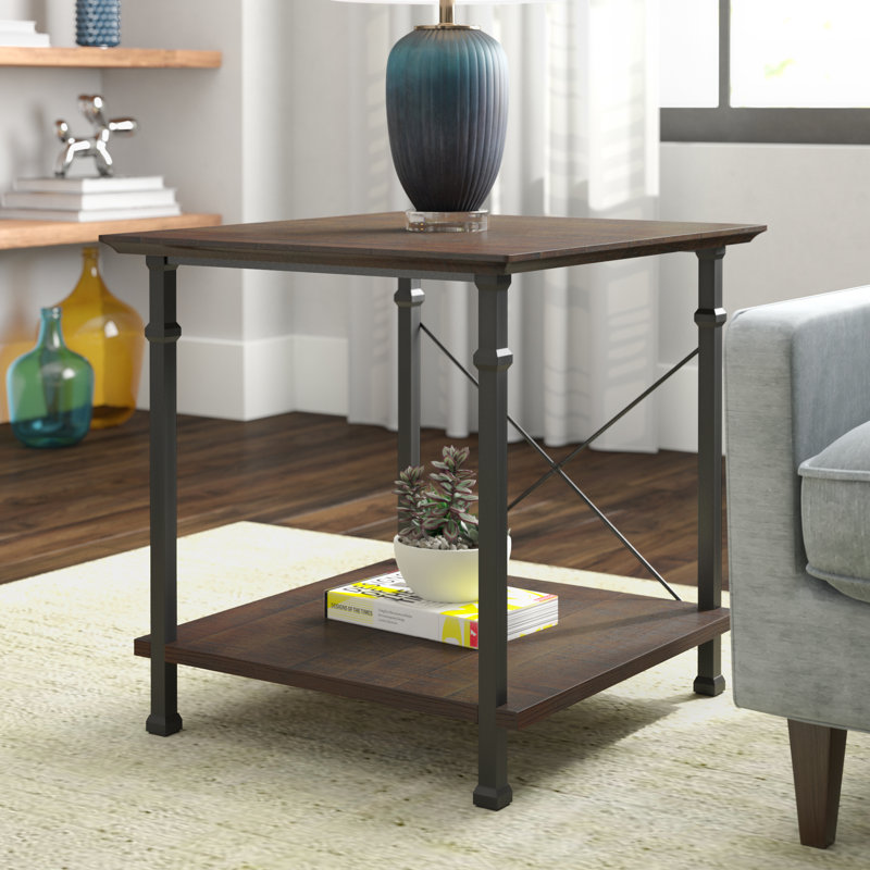 Zona Solid Wood Top End Table, Brown