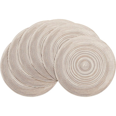 Set Of 6 Round Braided Placemats