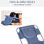 Méridienne de plage réglable à 5 niveaux avec trou pour le visage, fentes pour accoudoirs et coussin pour patio, jardin, piscine, fentes grises au bord de la piscine, patio pliable